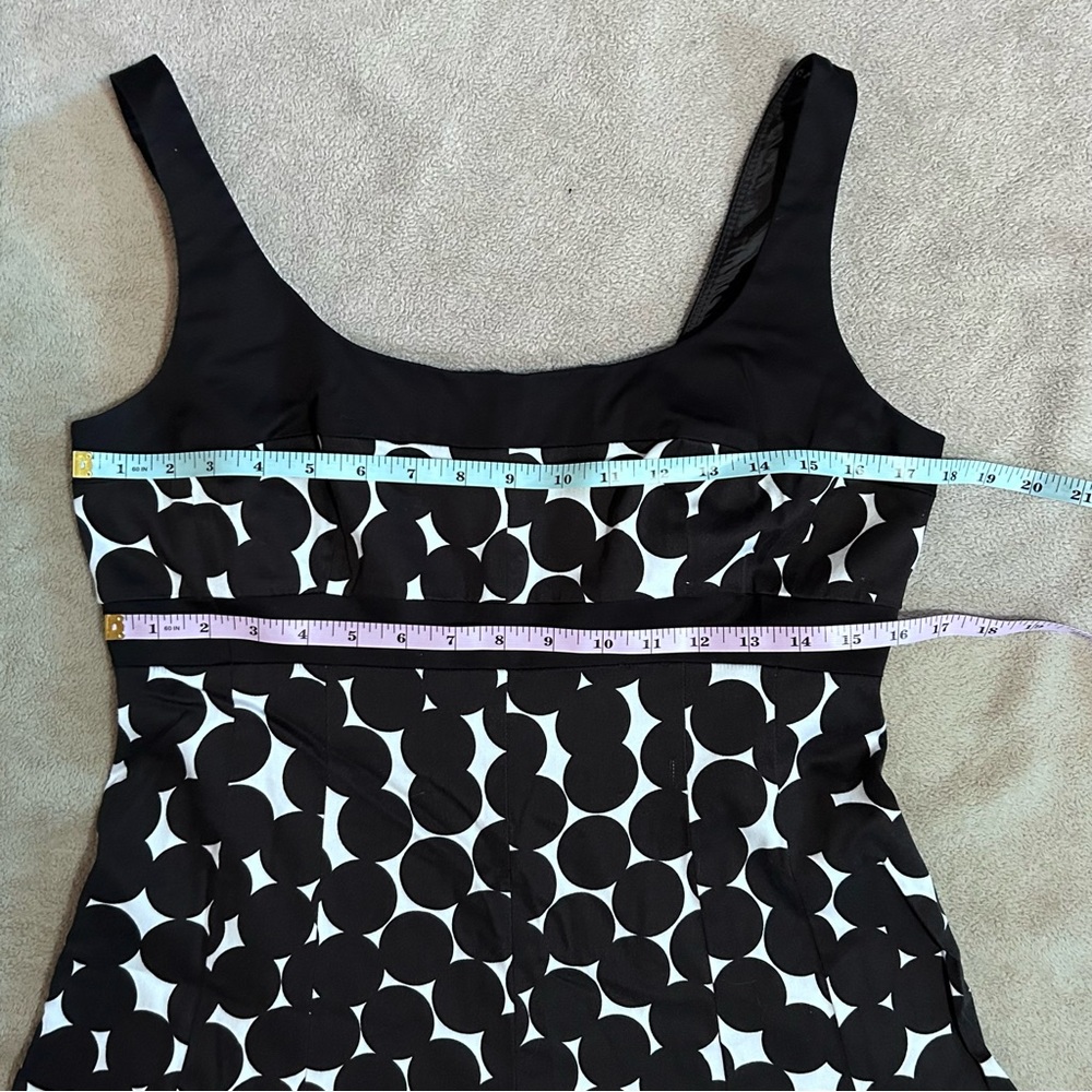 Jones Wear Black and White Polka Dot Fit and Flare Sleeveless Sundress - Picture 9 of 12